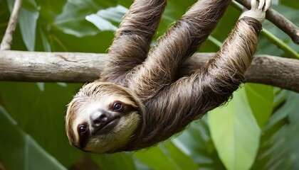 A-Sloth-With-Its-Claws-Wrapped-Around-A-Branch-Ha-
