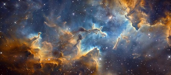 Observing the stunning Taraga Nebula, a fascinating star-forming region located in the constellation - obrazy, fototapety, plakaty