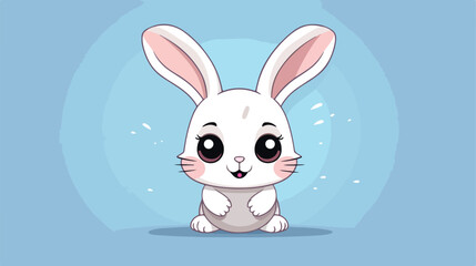 Cute rabbit simple isolated vector design image 2d