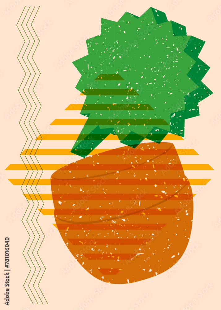 Poster risograph face cream container with speech bubble with geometric shapes. objects in trendy riso grap