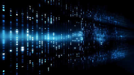 Obraz premium Captivating Digital Data Stream in Elegant Blue Coding Background