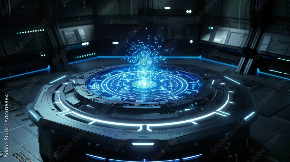 Aufkleber alien technology interface as you approach the podium intricate alien symbols light up the sleek des