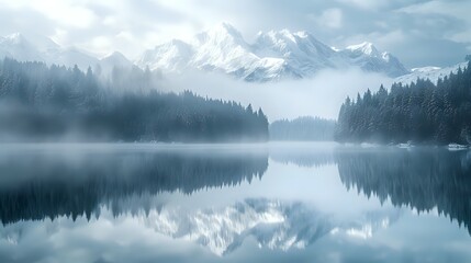 Alpine Serenity: Reflections in Nature./n