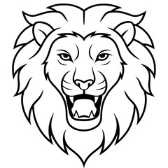 Angry lion head mascot