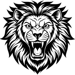 Angry lion head vector