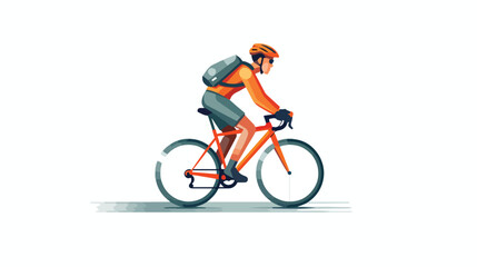 Cyclist icon vector image with white background 2d