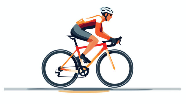 Cyclist icon vector image with white background 2d