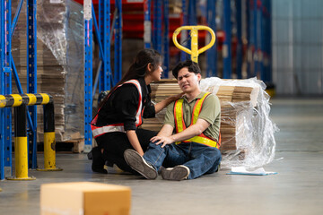 A warehouse employee suffered a leg accident at work