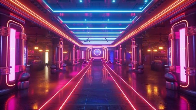 Limbo contest under the neon lights of an interplanetary diplomatic envoys party hall