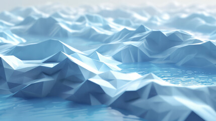 Fototapeta na wymiar Low poly waves creating a soothing pattern of movement and fluidity,