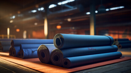 Exercise Mats in Funky Urban Studio Gym