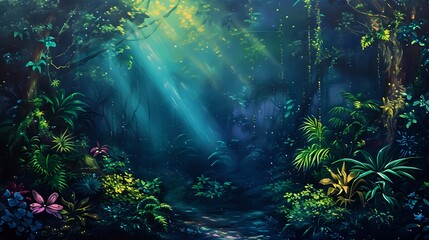 Ethereal Bioluminescent Wonderland./n