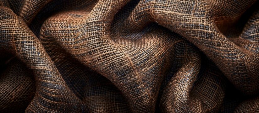 Detailed close-up image showcasing a textured brown and black fabric with a distinct pattern design