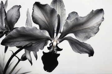 Watercolor Black and White Orchid