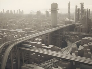 Futuristic Metropolis with Interconnected Sustainable Infrastructure for Efficient Commuting