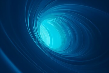 Hypnotic Neon Blue Warp Tunnel Swirling in Abstract Futuristic Space with Captivating Vortex and Spiraling Energy