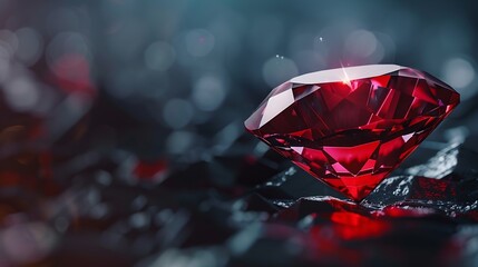 Generative AI : ruby Is red gem Beautiful by nature For making expensive jewelry - obrazy, fototapety, plakaty