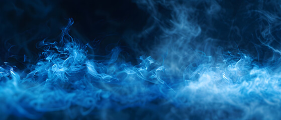 A blue smokey sky with a blue flame