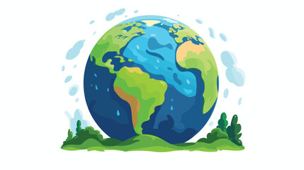 Earth concept represented by haf of planet icon. is
