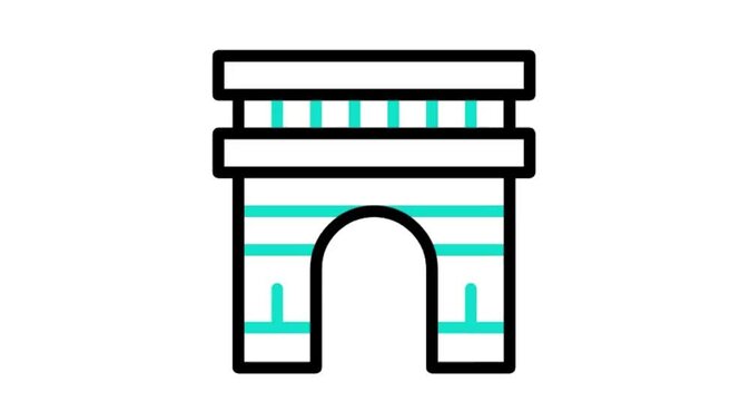 illustration of an arch icon animation video
