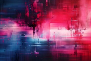 Futuristic Glitch Art Backdrop with Vibrant Gradient Patterns and Distorted Textures
