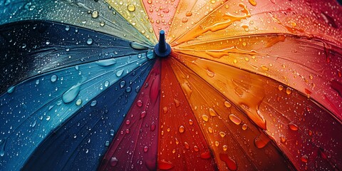 Close shot of colorful umbrella a background for text or product advertisement a beautiful top view backdrop, Generative AI. - obrazy, fototapety, plakaty