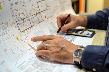 Experienced project manager overseeing the planning and execution of diverse initiatives through detailed blueprints and diagrams