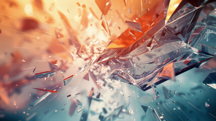 Shattered geometric planes creating a dynamic and impactful visual effect, - obrazy, fototapety, plakaty
