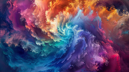 Surreal paint swirls in a mesmerizing spectrum, defying traditional color theory, - obrazy, fototapety, plakaty