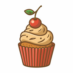 vector sweet cupcake