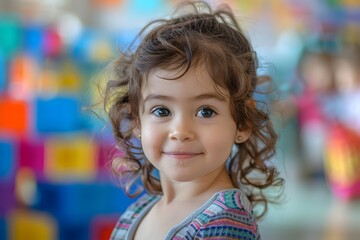 Fototapeta premium Cheerful Child Engaged in Early Childhood Education,Laying the Groundwork for Lifelong Learning and Success