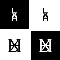 lxh initial letter monogram logo design set