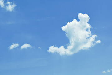 clear blue sky with white cloud, good weather in the morning have a nice day