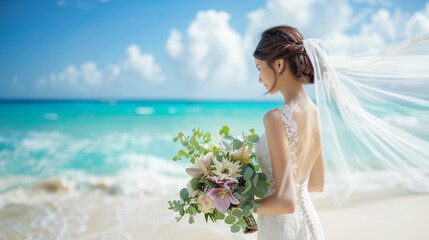 Fototapeta na wymiar 幸せいっぱいの花嫁