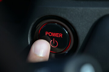 finger push start power engine system button of electric vehicle car
