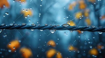 Close-up of wet rope