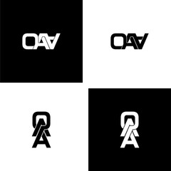 oaa typography letter monogram logo design set