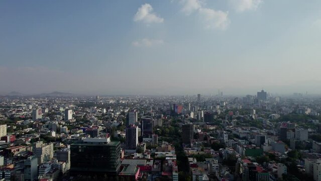 drone view of the famous mexico city area polanco