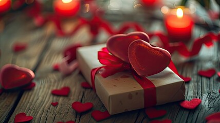 red heart and gift box