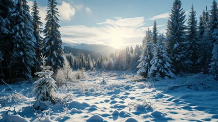 winter landscape with snow