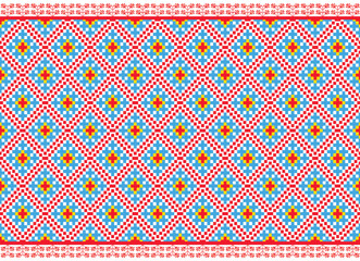Ikat pattern pixel handicraft embroidery crochet6