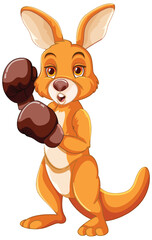 Animated kangaroo with boxing gloves ready to fight - 781034867