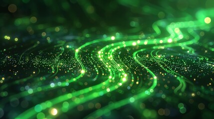 Green Digital Waves in Abstract Cyber Space
