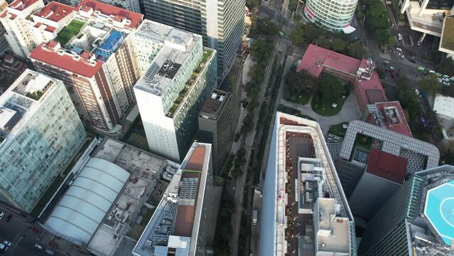 drone view of the famous mexico city area polanco