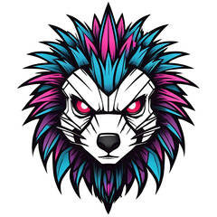 Mascot Gaming Logo, hedgehog, cyberpunk style
