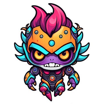 Chibi mascot logo for Tshirt, Monster, cartoon design