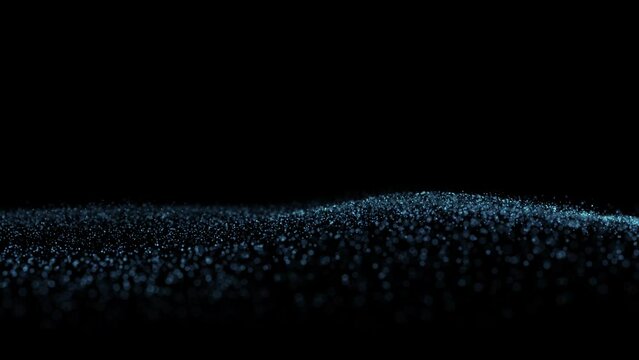Abstract dotted wavy landcape with flickering dots loop animation background.