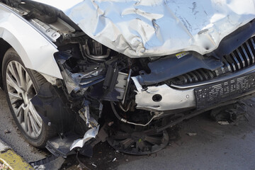 car damaged by a road accident 