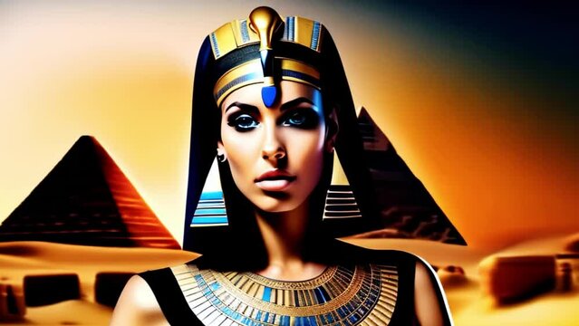 Cleopatra, portrait of queen of Egypt, Egyptian woman, Generative AI,