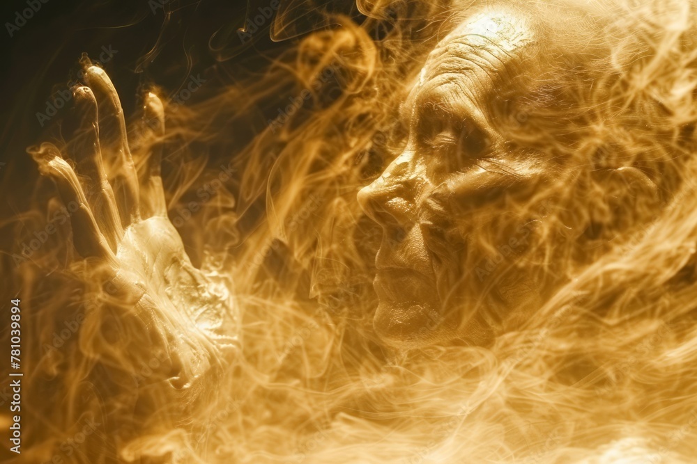 Aufkleber abstract ethereal flame texture with dynamic fiery patterns for backgrounds and creative designs